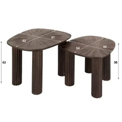 Giga Living Salontafel - Vierhoekig - Set Van 2 - Teakhout - Maya Outlet