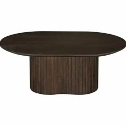 Giga Meubel Salontafel Donkerbruin Mangohout - Ovaal - 120x70x35cm - Ava Hot