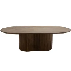 Giga Meubel Salontafel Donkerbruin Mangohout - Ovaal - 120x70x35cm - Ava Hot