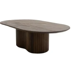 Giga Meubel Salontafel Donkerbruin Mangohout - Ovaal - 120x70x35cm - Ava Hot