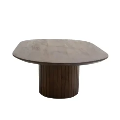 Giga Meubel Salontafel Donkerbruin Mangohout - Ovaal - 120x70x35cm - Ava Hot