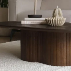 Giga Meubel Salontafel Donkerbruin Mangohout - Ovaal - 120x70x35cm - Ava Hot