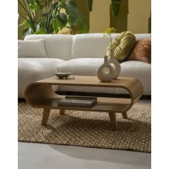 Leen Bakker Salontafel Matteo - naturel - 37x90x55 cm New