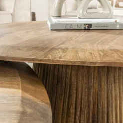 Giga Living Salontafel Naturel Mangohout - Set van 2 - 93x72x43cm - Wave Clearance