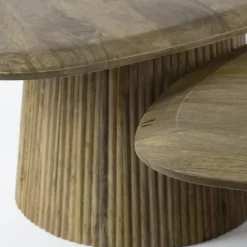 Giga Living Salontafel Naturel Mangohout - Set van 2 - 93x72x43cm - Wave Clearance