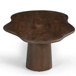 Giga Meubel Salontafel Organisch 120cm - Donkerbruin Mangohout - Jessie Clearance