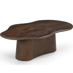 Giga Meubel Salontafel Organisch 120cm - Donkerbruin Mangohout - Jessie Clearance