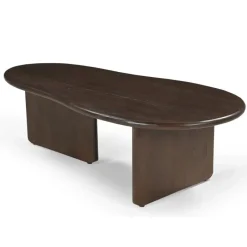 Giga Meubel Salontafel Organisch 130cm - Donkerbruin Mangohout - Sira Outlet