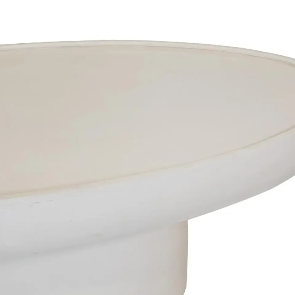 Giga Meubel Salontafel Ovaal - Beige - Betonlook - 120cm - Tess