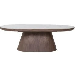Giga Meubel Salontafel Ovaal - Walnoot Hout/Keramisch - 120x60x38cm - Alba Online
