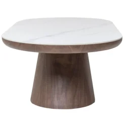 Giga Meubel Salontafel Ovaal - Walnoot Hout/Keramisch - 120x60x38cm - Alba Online