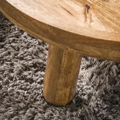 Giga Living Salontafel Rond - Naturel Mangohout - Set Van 2 - Tripod Outlet