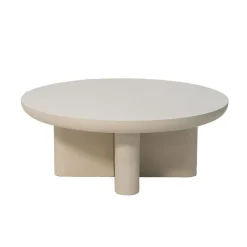 Giga Meubel Salontafel Rond 90cm - Beige Betonlook - Miso Online
