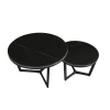 Dimehouse Salontafel set van 2 Brady marmer zwart rond 68,50x69x43 cm Stoneware Discount