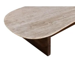 Giga Meubel Salontafel Travertin - Beige/Bruin - Organische Vorm - Tafel Olaf Clearance