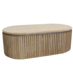 Giga Meubel Salontafel Travertin - Naturel Mangohout - 120x60x40cm - Sven Online