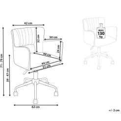 Beliani SANILAC - Bureaustoel - Beige - Fluweel
