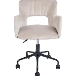 Beliani SANILAC - Bureaustoel - Beige - Fluweel