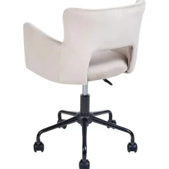 Beliani SANILAC - Bureaustoel - Beige - Fluweel