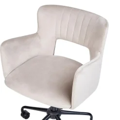 Beliani SANILAC - Bureaustoel - Beige - Fluweel