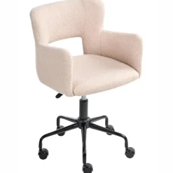 Leen Bakker SANILAC - Bureaustoel - Beige - Bouclé Hot