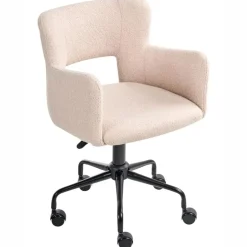 Leen Bakker SANILAC - Bureaustoel - Beige - Bouclé Hot