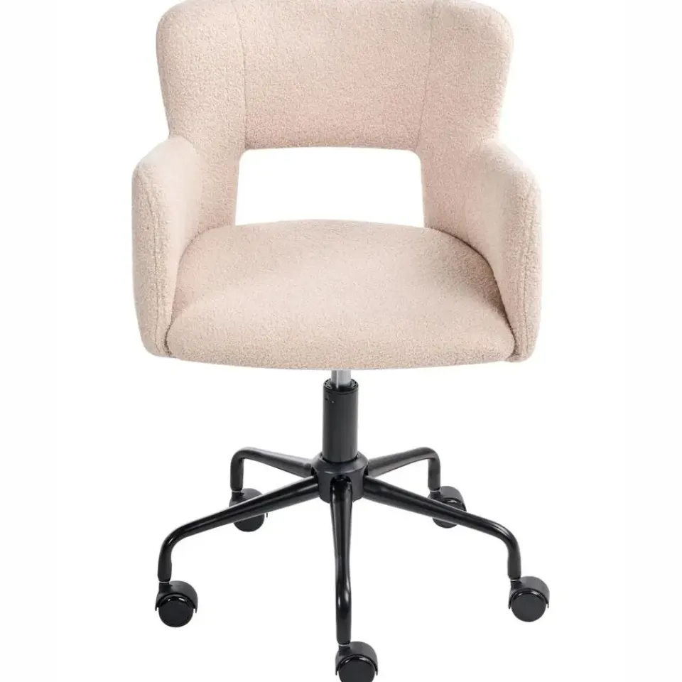 Leen Bakker SANILAC - Bureaustoel - Beige - Bouclé Hot