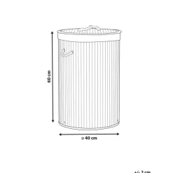 Beliani SANNAR - Mand - Grijs - Bamboehout Outlet