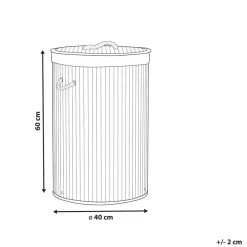 Beliani SANNAR - Mand - Grijs - Bamboehout Outlet