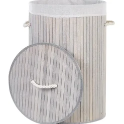 Beliani SANNAR - Mand - Grijs - Bamboehout Outlet