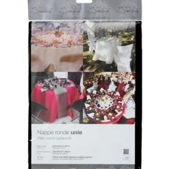 Santex Feest tafelkleed/tafellaken rond - zwart - 240 cm - stof Discount