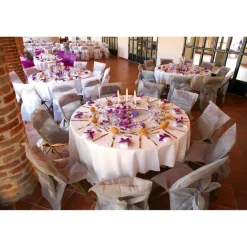 Santex Feest tafelkleed/tafellaken rond - zwart - 240 cm - stof Discount