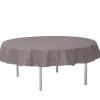 Santex Feest tafelkleed/tafellaken rond - grijs - 240 cm - stof New