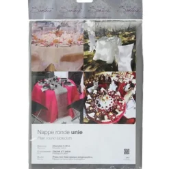 Santex Feest tafelkleed/tafellaken rond - grijs - 240 cm - stof New