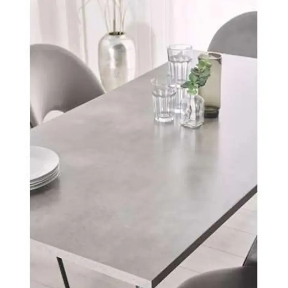 Beliani SANTIAGO - Eettafel - Grijs - 80 x 160 cm - Vezelplaat Best