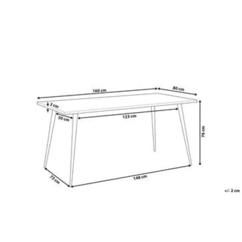 Beliani SANTIAGO - Eettafel - Grijs - 80 x 160 cm - Vezelplaat Best