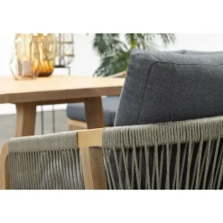 Garden Impressions Santos lounge-diningset-5-dlg-links-acacia white wash-dgrijs-mgrey Hot