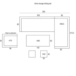 Garden Impressions Santos lounge-diningset-5-dlg-links-acacia white wash-dgrijs-mgrey Hot