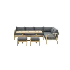 Garden Impressions Santos lounge-diningset-5-dlg-links-acacia white wash-dgrijs-mgrey Hot
