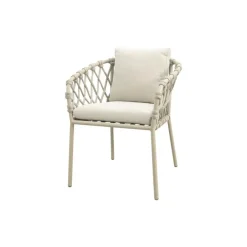 Van der Garde Tuinmeubelen - Premium Sara dining tuinstoel - Rope/Latte - Zandkleur Sale