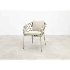 Van der Garde Tuinmeubelen - Premium Sara dining tuinstoel - Rope/Latte - Zandkleur Sale