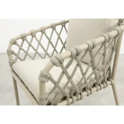 Van der Garde Tuinmeubelen - Premium Sara dining tuinstoel - Rope/Latte - Zandkleur Sale