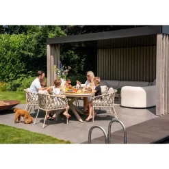 Van der Garde Tuinmeubelen - Premium Sara dining tuinstoel - Rope/Latte - Zandkleur Sale