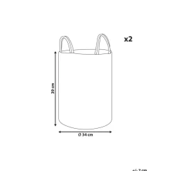 Beliani SARYK - Manden set van 2 - Grijs - Katoen Clearance