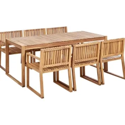 Beliani SASSARI II - Tuinset voor 6 - Lichthout - Gecertificeerd acaciahout Hot