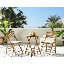 Beliani SAVELLETRI - Bistroset voor 2 - Lichte houtkleur - Bamboehout Sale