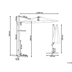 Beliani SAVONA II - Zweefparasol - Taupe/Wit - Polyester Sale