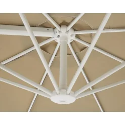 Beliani SAVONA II - Zweefparasol - Taupe/Wit - Polyester Sale