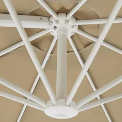 Beliani SAVONA II - Zweefparasol - Taupe/Wit - Polyester Sale