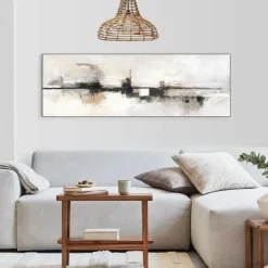Reinders Schilderij Abstracte horizon - 52 x 156cm - Beige Discount